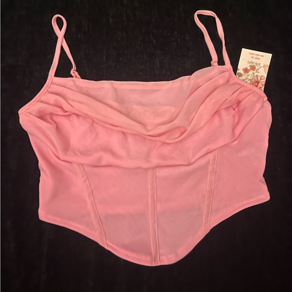 NWT SHEIN Pink Corset Top